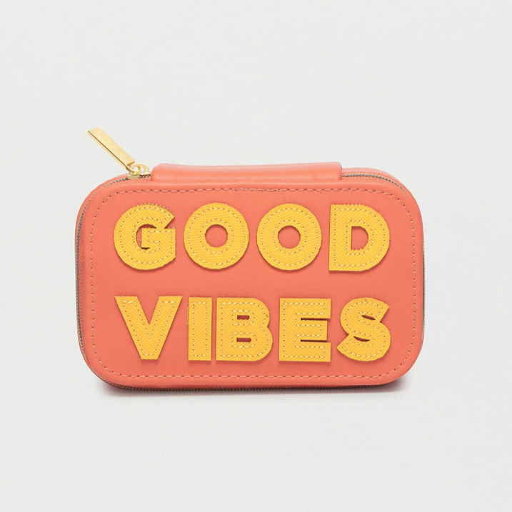 Orange Good Vibes Only Trinket Jewellery Travel Box