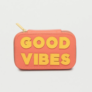 
            
                Load image into Gallery viewer, Orange Good Vibes Only Trinket Jewellery Travel Box
            
        