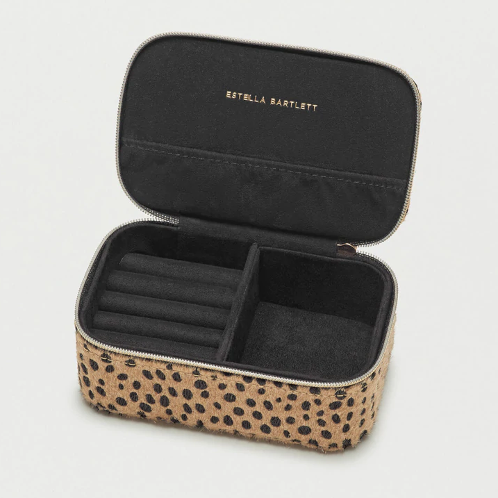 Textured Cheetah Trinket Jewellery Travel Box Estella Bartlett