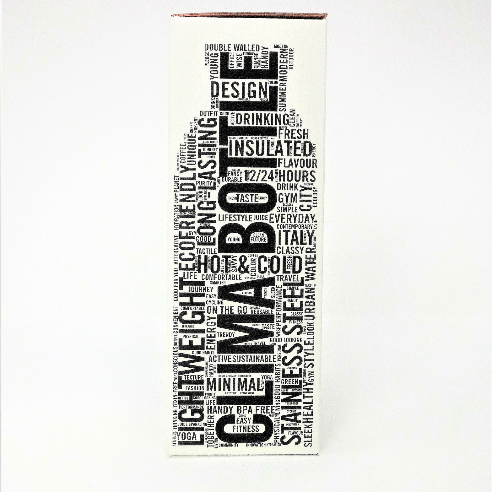 Water Bottle Insulated 500ml Black Marble