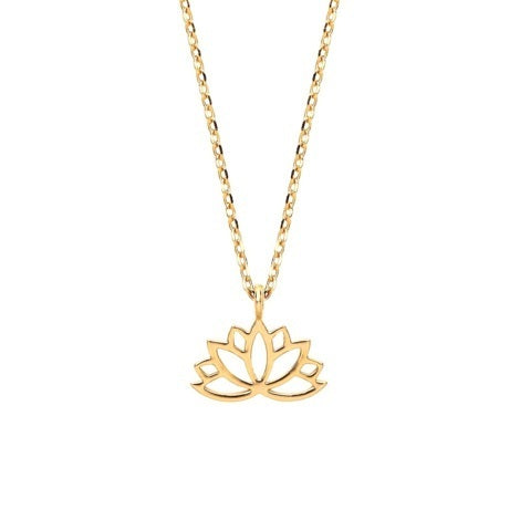 Necklace with lotus charm in gold