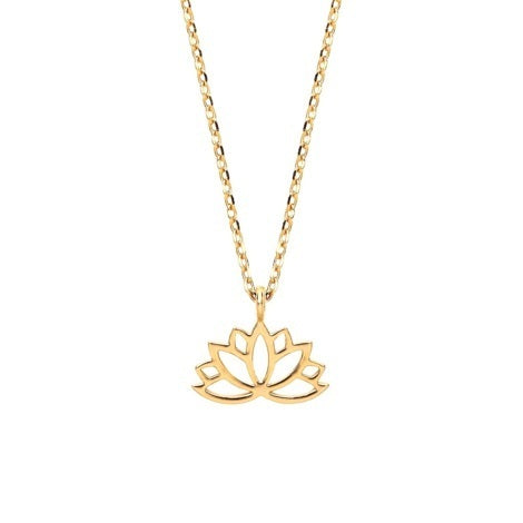 Necklace with lotus charm in gold