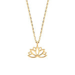 Necklace with lotus charm in gold