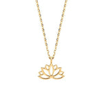Necklace with lotus charm in gold