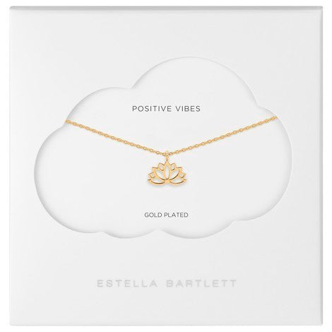 Necklace with lotus charm in gold