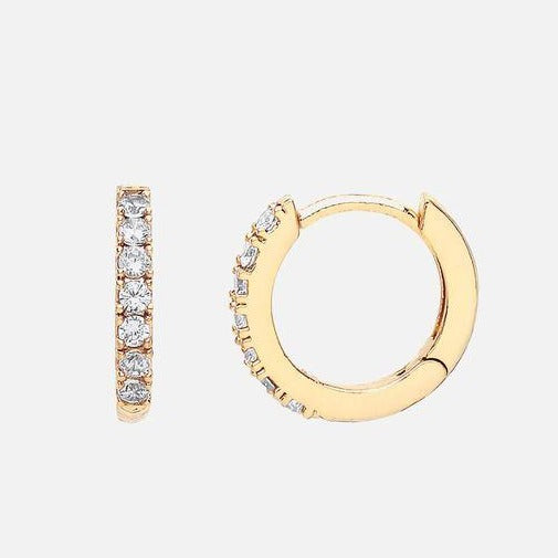 Hoop Earrings Pave Set with White CZ Estella Bartlett