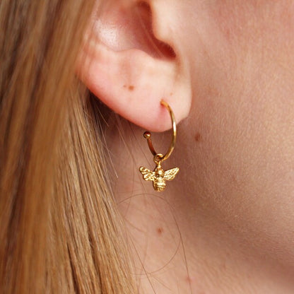 Hoop Earrings Bee Charm Estella Bartlett