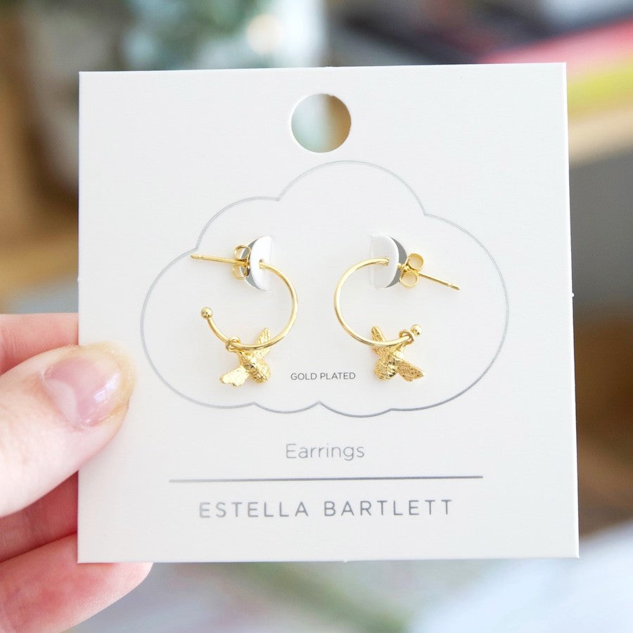 Hoop Earrings Bee Charm Estella Bartlett