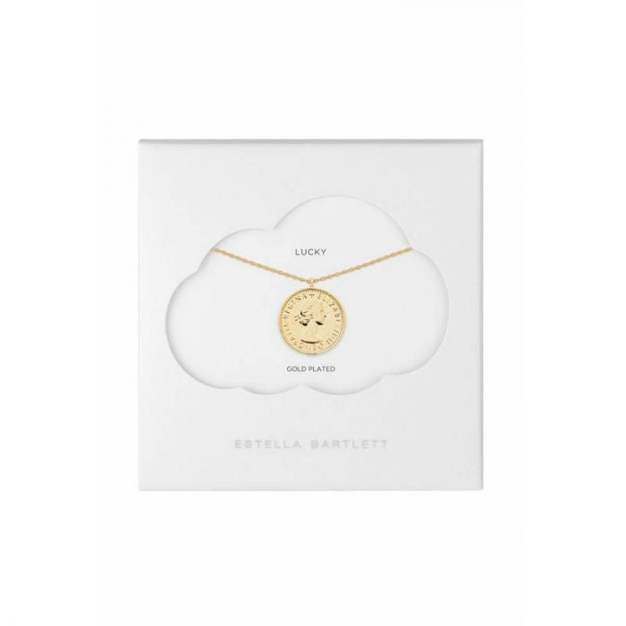 Necklace Lucky 6 Pence Charm Gold Plated