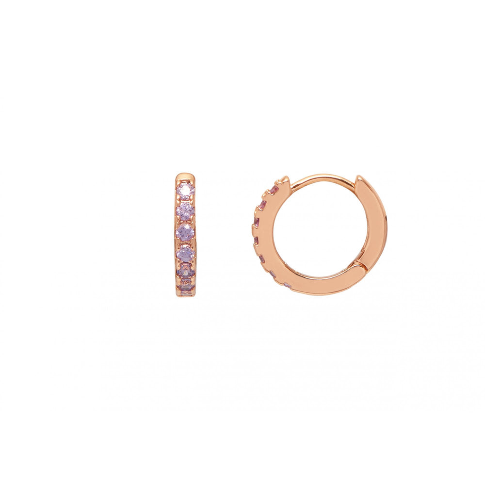 Earrings Mini Hoop CZ Rose Gold Plated