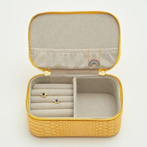 Mini Jewellery Box - Mustard Yellow Snake Print