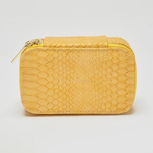 Mini Jewellery Box - Mustard Yellow Snake Print