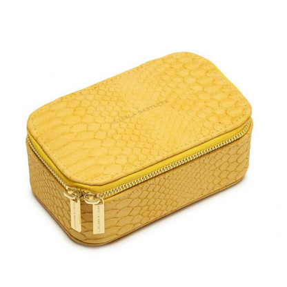 Mini Jewellery Box - Mustard Yellow Snake Print