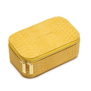 Mini Jewellery Box - Mustard Yellow Snake Print