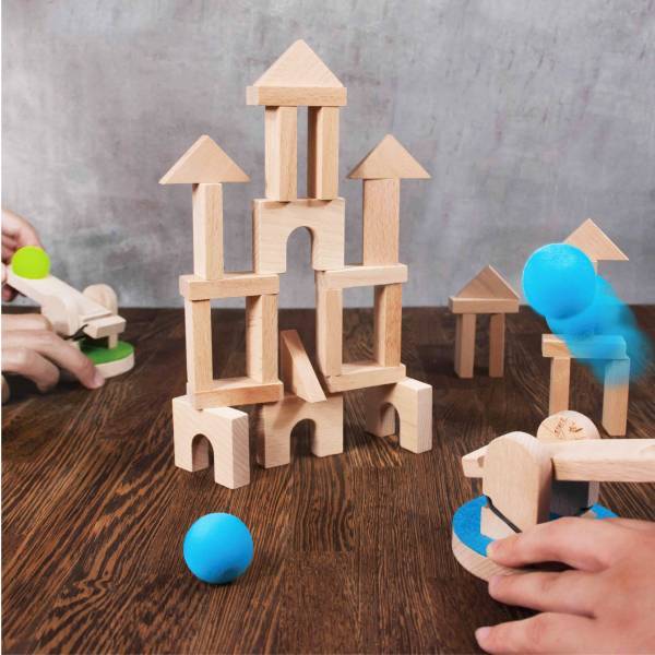 Catapult Game Wooden Construction for Children Building Blocks