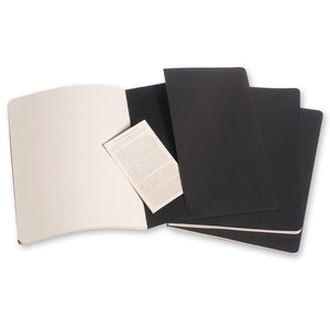Moleskine Plain Cahier XL - Black Cover (3 Set)