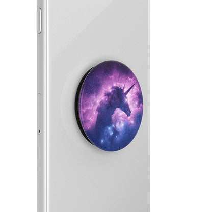 Mobile accessory expanding hand-grip and stand Popsocket in mystical unicorn nebula