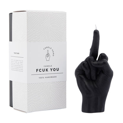 Handmade Candle hand F*ck You Black