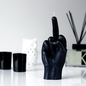 Handmade Candle hand F*ck You Black