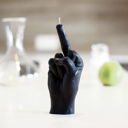 Handmade Candle hand F*ck You Black