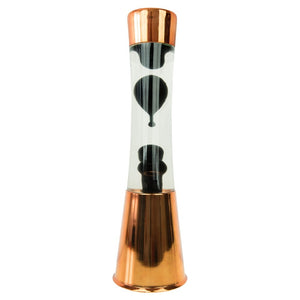 Lava Lamp Copper Base Transparent Liquid Black Lava