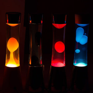 Lava Lamp Copper Base Transparent Liquid Black Lava