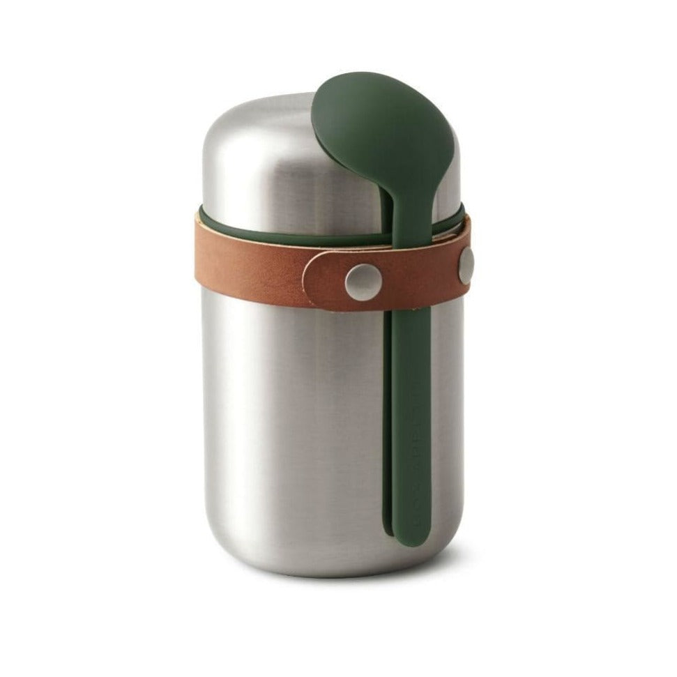 Food Flask Insulated Stainless Steel Set In Olive Green with Spoon