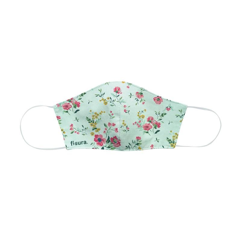 Mask Adult Face Covering Wild Flowers Pastel Green