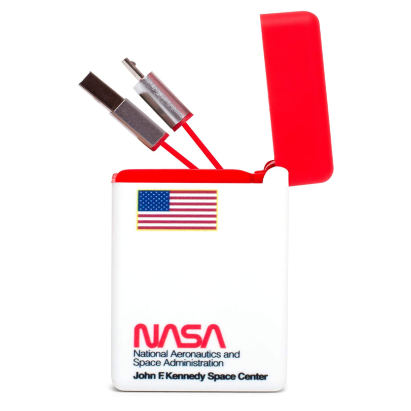 Retractable Charging Cable Flip Box 3-in-1 NASA Red White – Brand ...