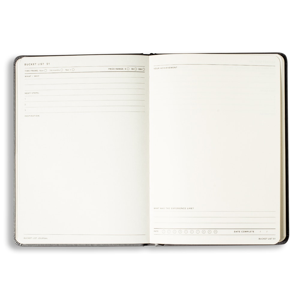 A5 Hardcover notebook with bucket list cities in grey