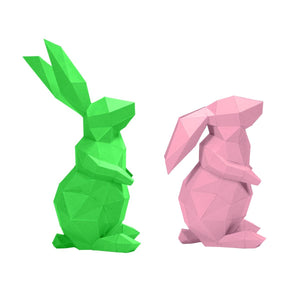 Wall Art DIY Papercraft Bunnies Model 3D Puzzle