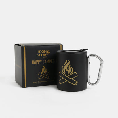 Camping Mug in Black | Iron and Glory Happy Camper