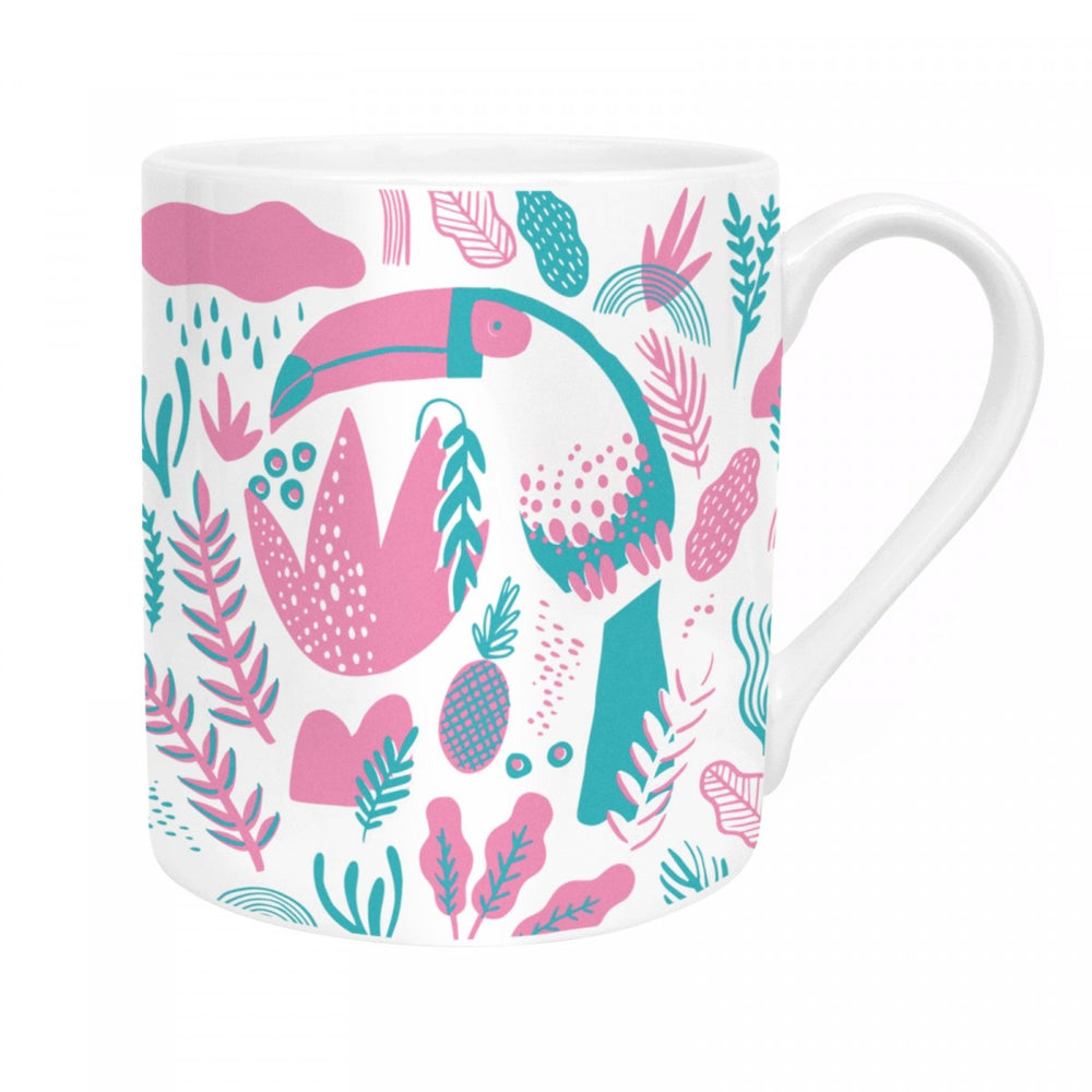 Mug with 'Tropical Toucan' in white by Hello!Lucky