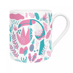 Mug with 'Tropical Toucan' in white by Hello!Lucky