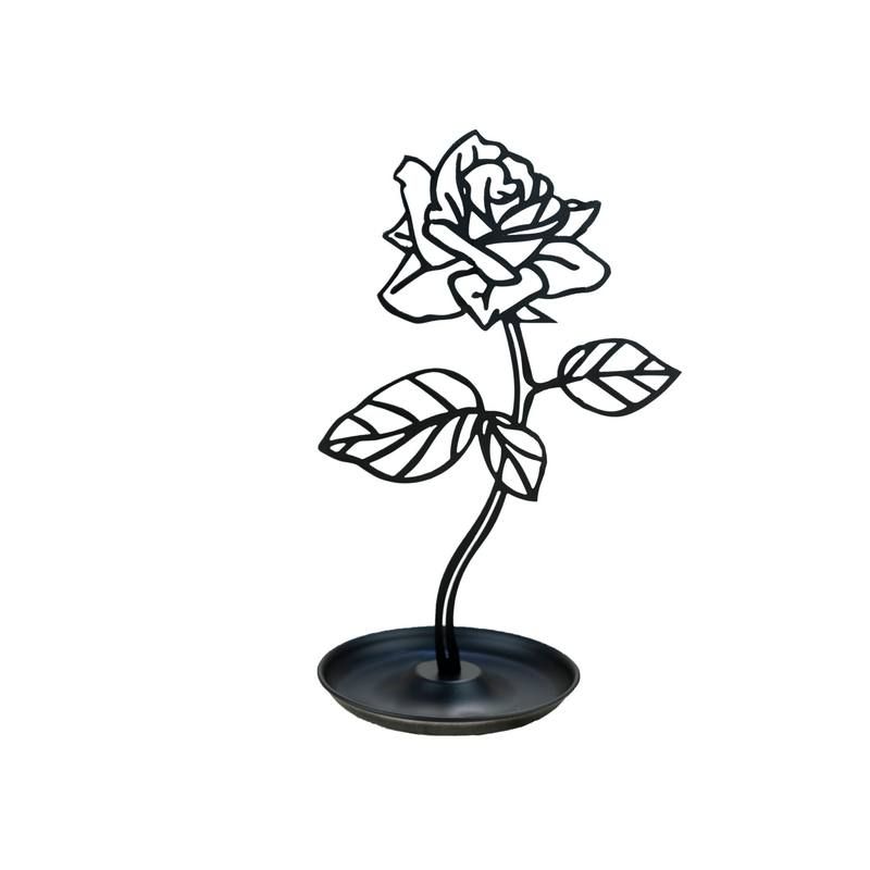 Jewellery Holder Rose Shape in Black