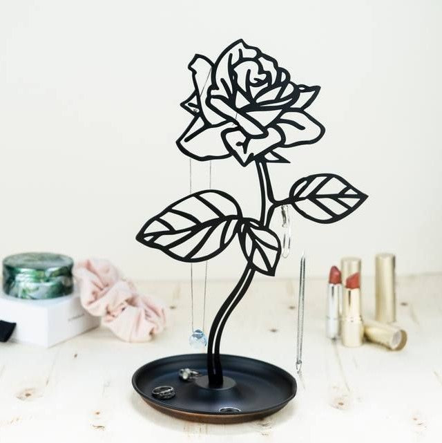 Jewellery Holder Rose Shape in Black