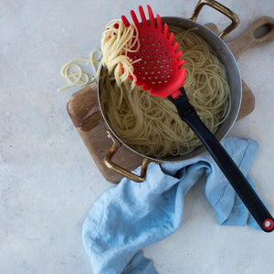 Pasta Server & Holey Ladle Strainer - Red Spadle