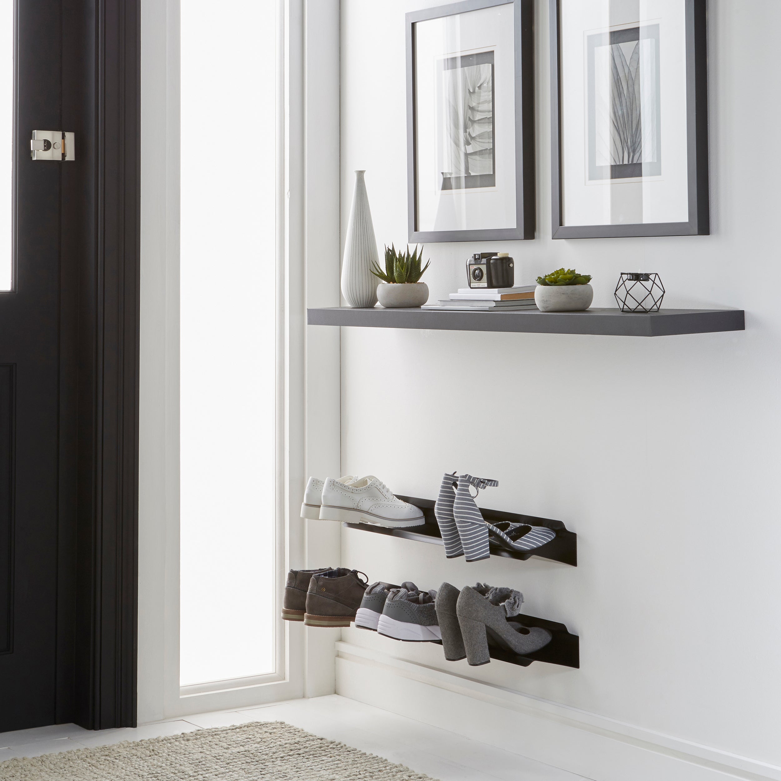 J-ME - Horizontal Floating Shoe Rack 700mm - Black