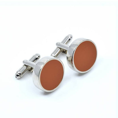 Cufflinks in Silver & Cognac