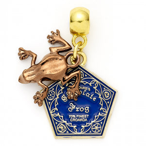 
            
                Load image into Gallery viewer, Slider Charm Chocolate Frog Harry Potter Gold Purple Brown
            
        