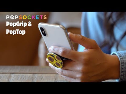 Phone Grip with swappable top in Metallic Diamond Silver