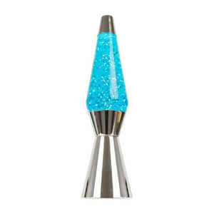 Lava Lamp Blue Glitter Bullet Chrome Base