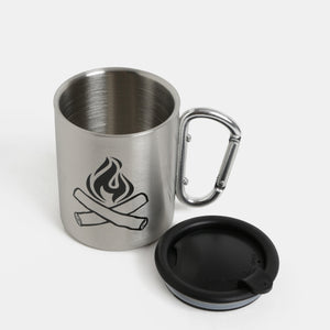 Camping Mug in Silver | Iron and Glory Happy Camper