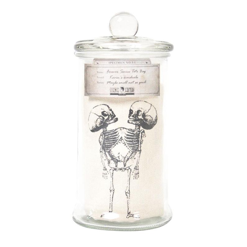 
            
                Load image into Gallery viewer, Glass Specimen Jar and Linen Tote Bag Together Forever
            
        