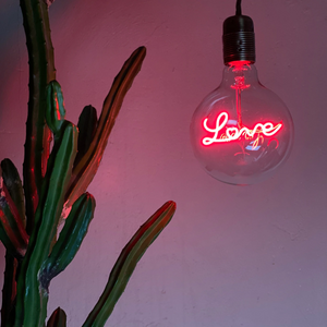 Love Filament Red Lamp Exposed Bulb Steepletone LED