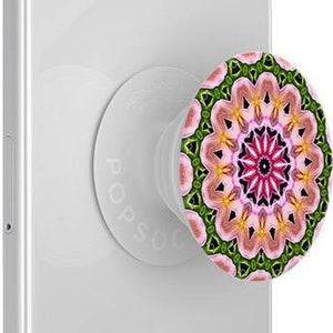 Mobile accessory expanding hand-grip and stand Popsocket in multicolour orchid flower mandala