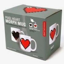Mug with heat changing 'Pixel Heart' in white