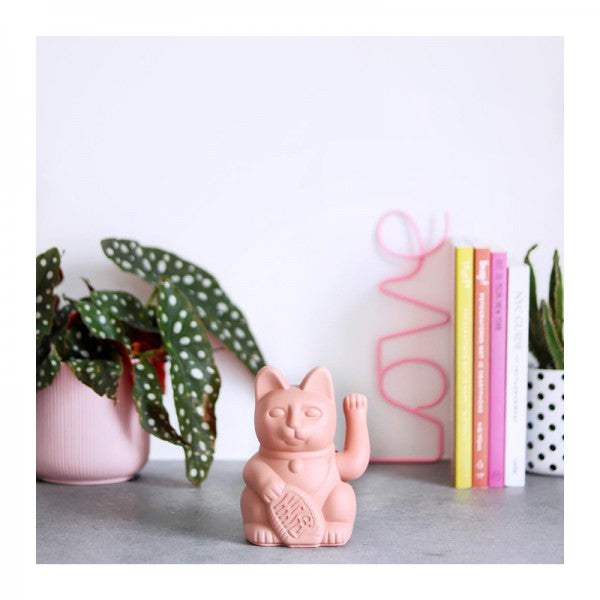 Lucky Cat Waving Arm 'Maneki-Neko' Good Fortune Pink