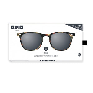 Sunglasses Unisex Tortoise Trapeze Frame E with Grey Lenses