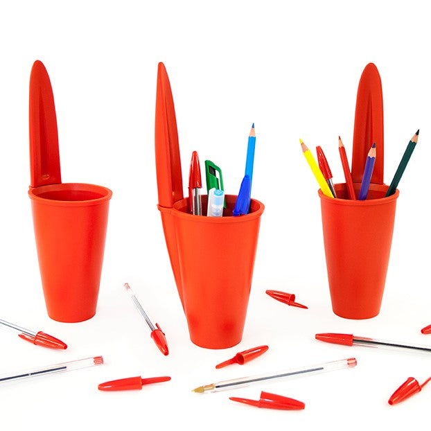 Desk tidy Bic pen lid  | Red